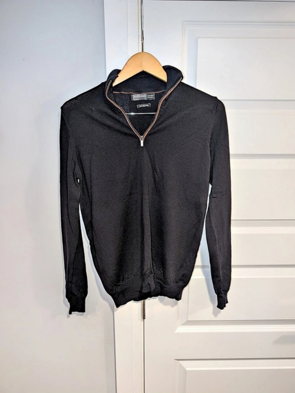 Zara Men's 100% Fine Wool Zip Up Sweater XL